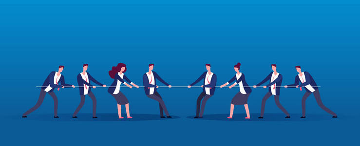 人的战争团队战争.商人与拉绳抗衡.竞争,办公室载体中的冲突概念照片