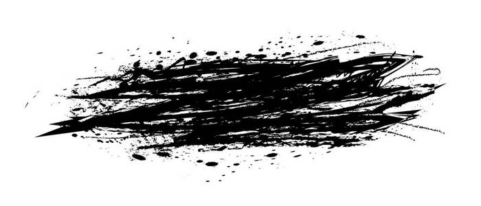 黑色的黑格墨水飞溅斑点隔离在白色。向量例证