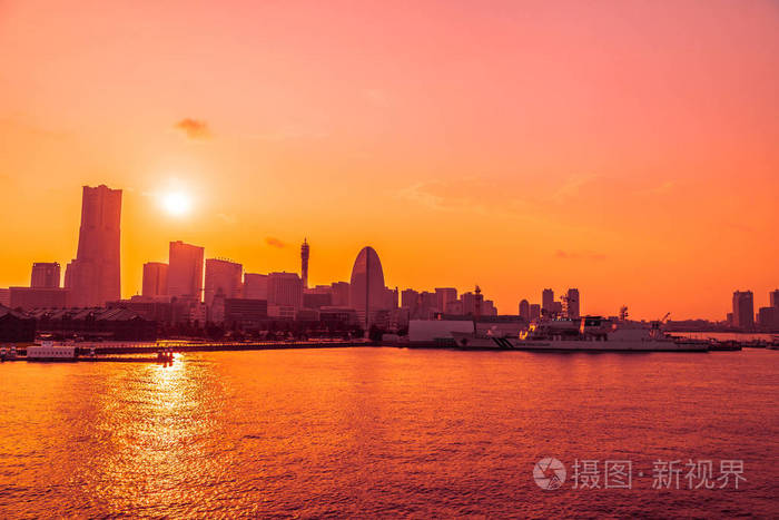横滨城市地平线上的建筑与建筑的美丽外观日本日落时分照片 正版商用图片0tplph 摄图新视界 横滨城市地平线上的建筑与建筑的美丽外观日本日落时分照片 正版商用图片0tplph 摄图新视界