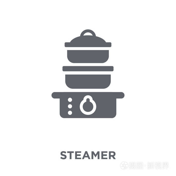 从厨房收藏的蒸笼设计理念.简单的元素向量例证在白色背景