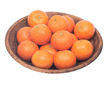 在木碗成熟有机柑橘