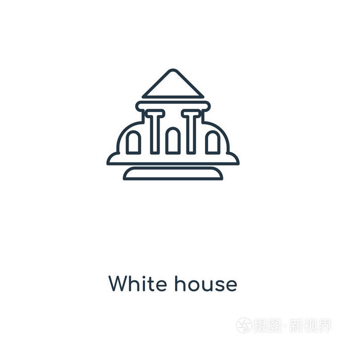 白宫矢量图标简单而现代的平面符号为网站,手机,徽标,应用程序,ui.