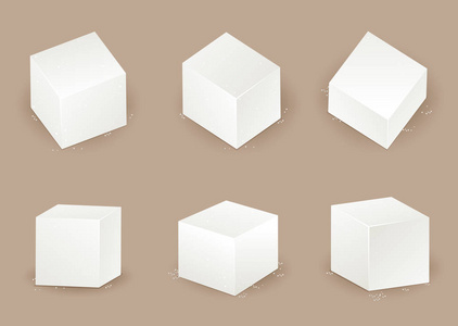 糖立方体集合在不同的角度例证
