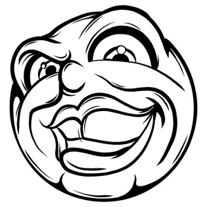 向量例证面孔狡猾的表情符号照片