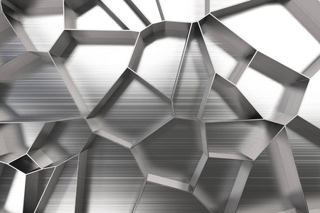 抽象三维 voronoi 篦拉丝金属背景
