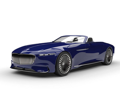 深蓝色现代敞篷概念车照片