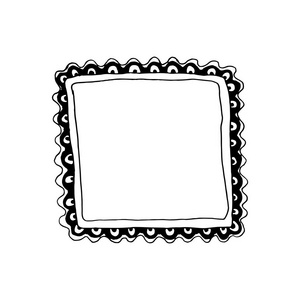 手绘框架涂鸦, 向量例证.白色背景查出的黑色轮廓草图照片
