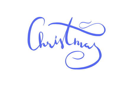 圣诞节优雅的蓝色文字查出在白色背景