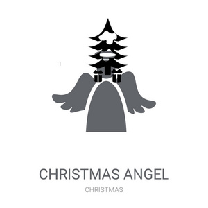 圣诞天使图标。时尚圣诞天使标志概念的白色背景从圣诞收藏。适用于 web 应用移动应用和打印媒体