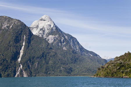 南美洲巴塔哥尼亚海湾全景。