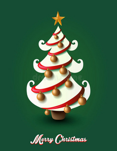 圣诞快乐元素装饰树eps10文件。