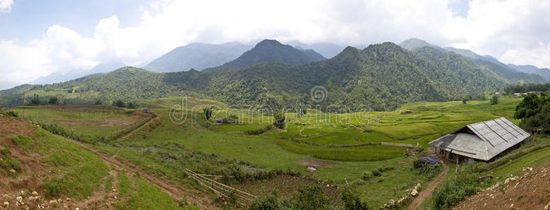 萨帕附近山脉全景图