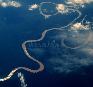 亚马逊河鸟瞰图