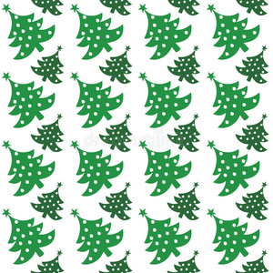 圣诞树的无缝矢量图案