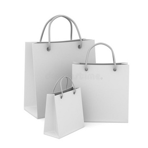 三个白色购物袋