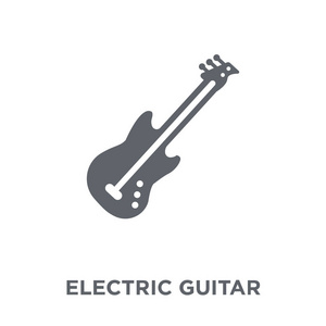 电吉他图标。电吉他设计理念从收藏。简单的元素向量例证在白色背景