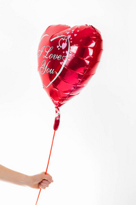 情人节那天，生日，爱的概念。红色心形气球