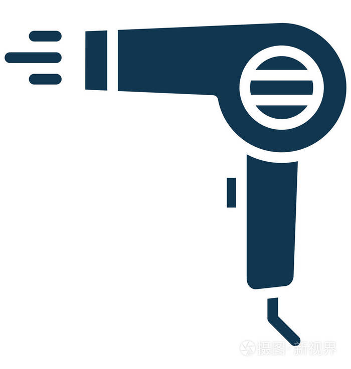 吹风机, 吹风机隔离矢量图标, 可以很容易地编辑在任何大小或修改