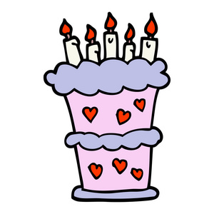 生日蛋糕涂鸦绘图图片