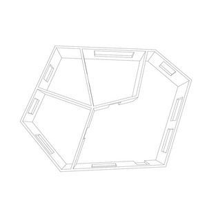 空荡荡的房间的计划。白色背景上的孤立。矢量轮廓图