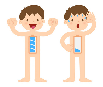 小男孩解剖在充分和低能量条件照片