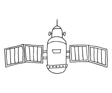 卫星与天线.手绘素描.向量例证照片