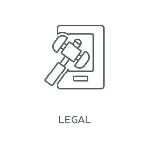 法律线性图标。法律概念笔画符号设计。薄的图形元素向量例证, 在白色背景上的轮廓样式, eps 10