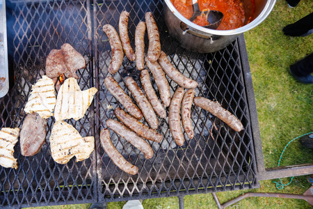 传统的南非 boerewors 的特写