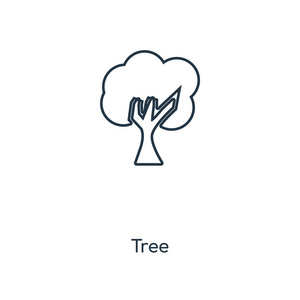 树图标在时尚的设计风格。在白色背景上隔离的树图标。树向量图标简单和现代平面符号为网站, 移动, 标志, 应用程序, ui。树图标