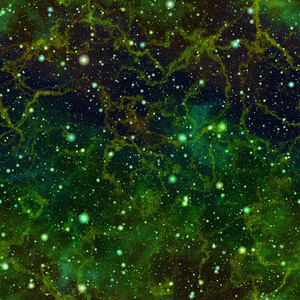 抽象的绿色宇宙,星云夜空繁星点点,闪闪发亮的外层空间,银河纹理背景