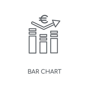 条形图线性图标。条形图概念笔画符号设计。薄的图形元素向量例证, 在白色背景上的轮廓样式, eps 10