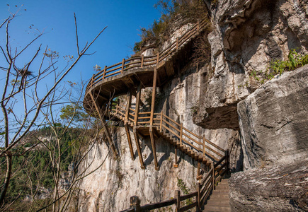 湖北夷陵长江三峡光影峡山走廊