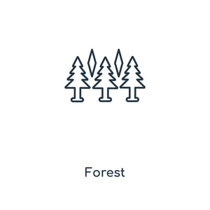 时尚设计风格的森林图标。在白色背景上隔离的林图标。森林矢量图标简单和现代平面符号为网站, 移动, 标志, 应用程序, ui。森林