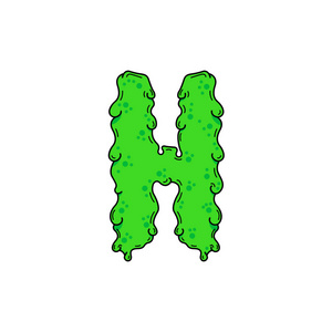 黏液 h 字母设计向量插图照片