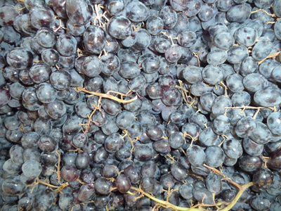 成熟的新鲜黑葡萄