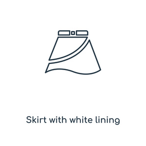 裙子与白色衬里概念线图标。线性裙子与白色衬里概念轮廓符号设计。这个简单的元素插图可用于 web 和移动 ui只能