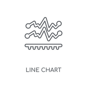 折线图线性图标。折线图概念笔画符号设计。薄的图形元素向量例证, 在白色背景上的轮廓样式, eps 10