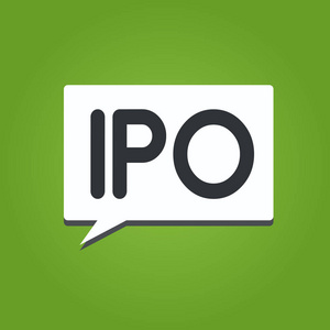 显示 Ipo 的文本符号。概念照片第一次出售的股票上市公司向公众作为投资者