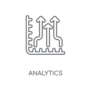 分析线性图标。分析概念笔画符号设计。薄的图形元素向量例证, 在白色背景上的轮廓样式, eps 10