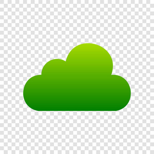 云的标志图。矢量。在透明背景上的绿色渐变图标