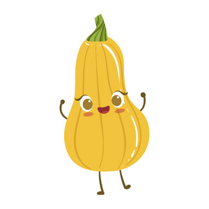 南瓜的微笑黄色的南瓜可爱动漫人性化微笑卡通蔬菜食品字符表情符号