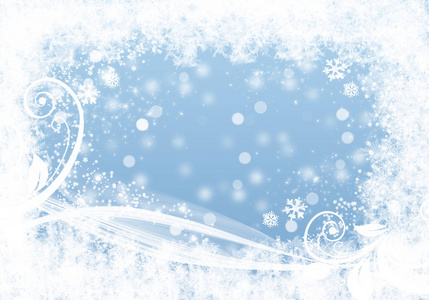 蓝色冬天背景与雪花为您自己的创作
