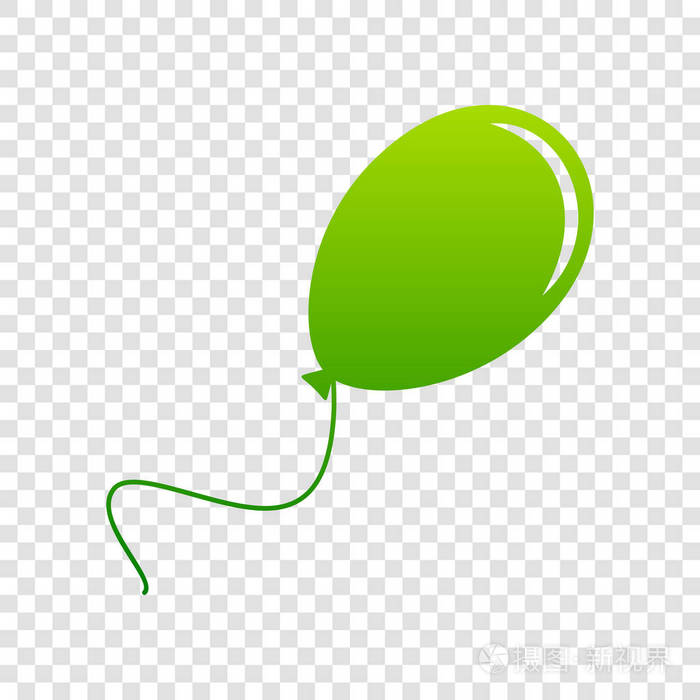 气球标志图.矢量.在透明背景上的绿色渐变图标