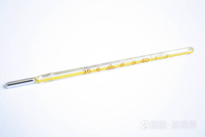 特写黄色温度计