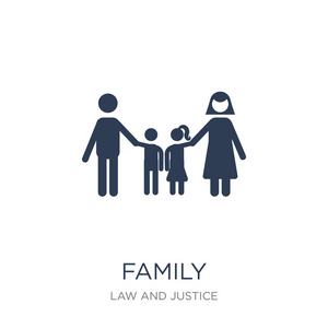 家庭图标。时尚的平面向量家庭图标在白色背景从法律和正义汇集, 向量例证可用于网络和移动, eps10