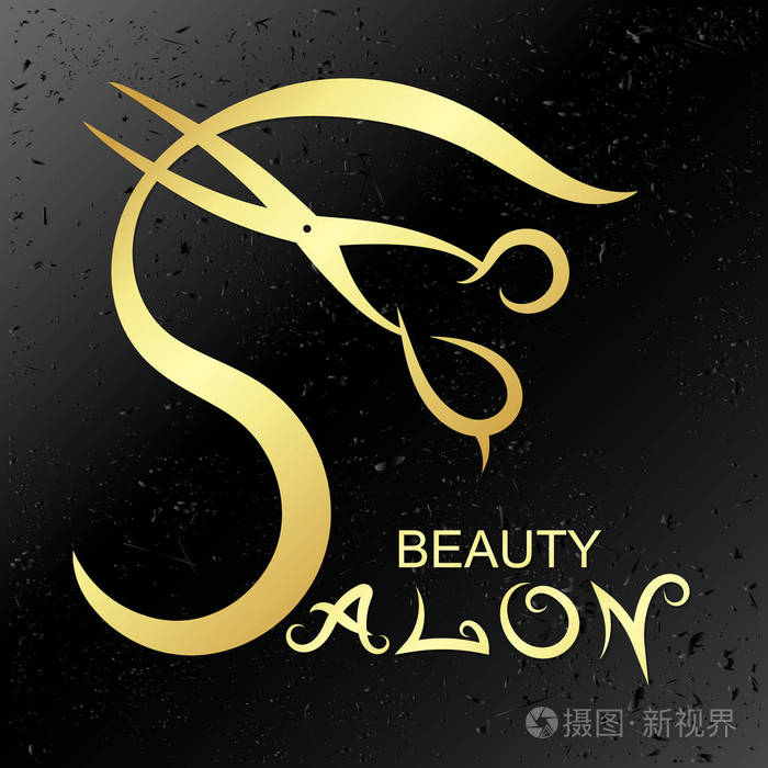 美容美发黄金的标志