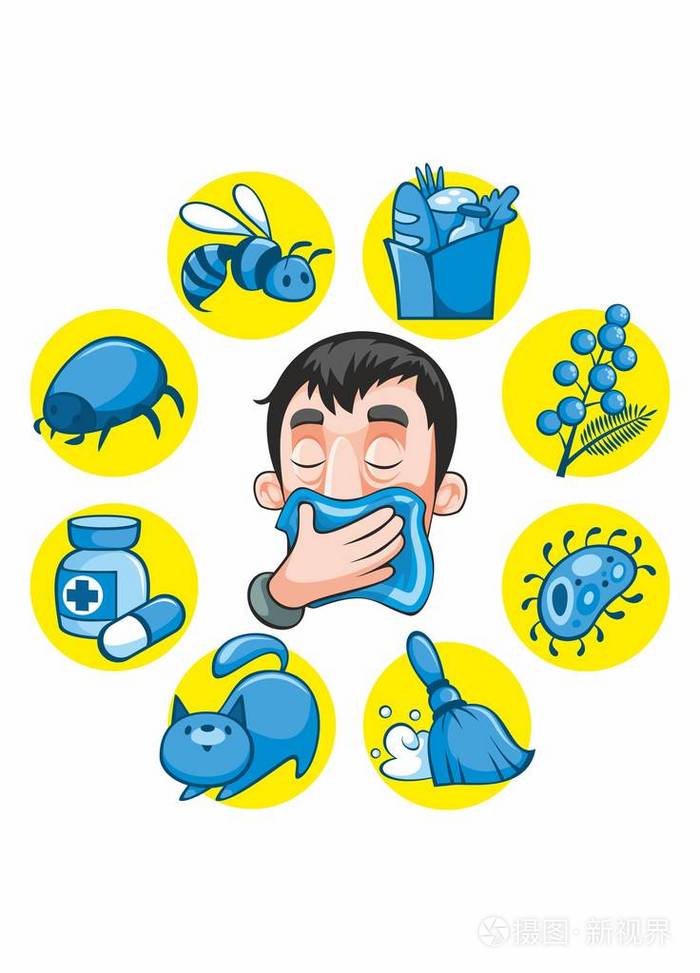 卡通多彩过敏集合