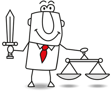 这是正义和公平的隐喻沃尔夫读法律书向量艺术图画插图的钢笔和最后