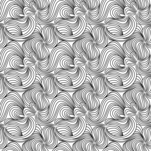 采用交织波浪线和曲线作为织物纹理的单色无缝矢量图案