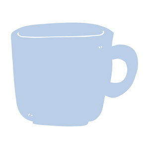 纯色风格动画片咖啡杯